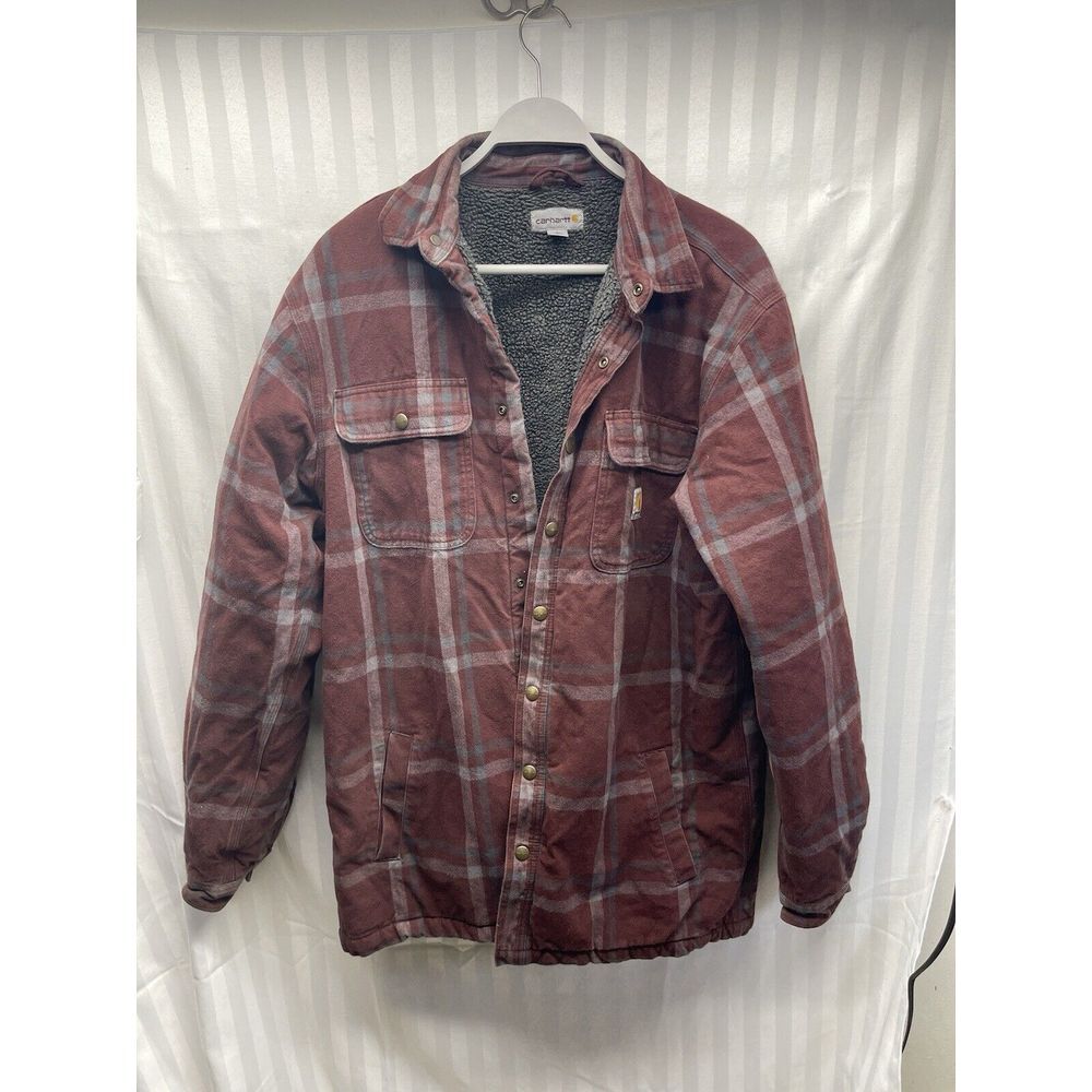 Carhartt Flannel Mens Lined Winter Jacket Size Large